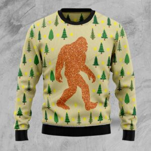 Bigfoot Sasquatch Ugly Christmas Sweater, All Over Print Sweatshirt