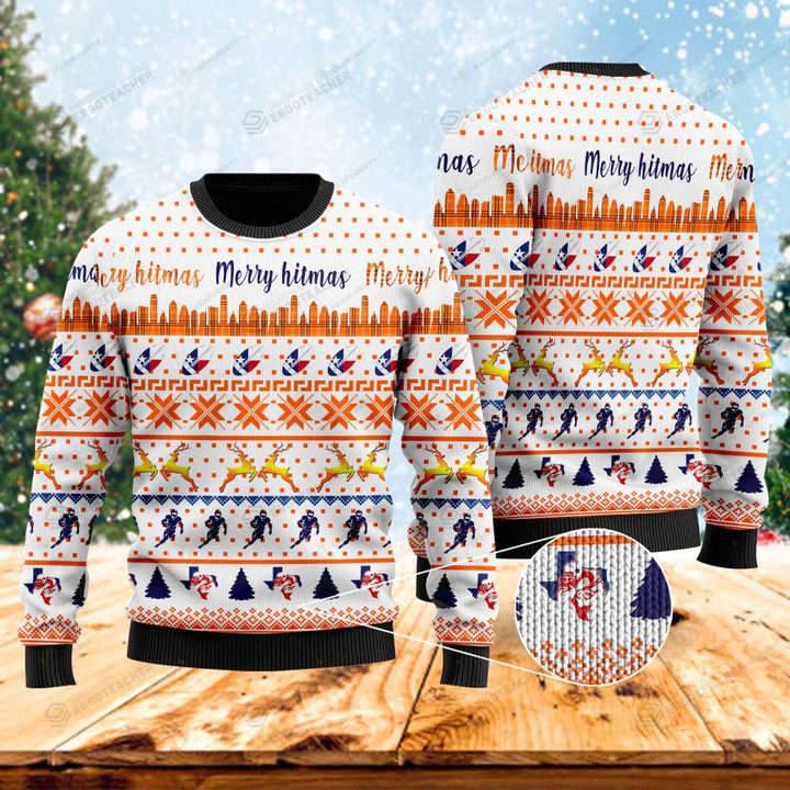 Merry Hitmas Texas Football Ugly Christmas Sweater, All Over Print Sweatshirt