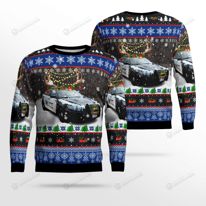 Woodridge Police Department Christmas Ugly Sweater, All Over Print Sweatshirt