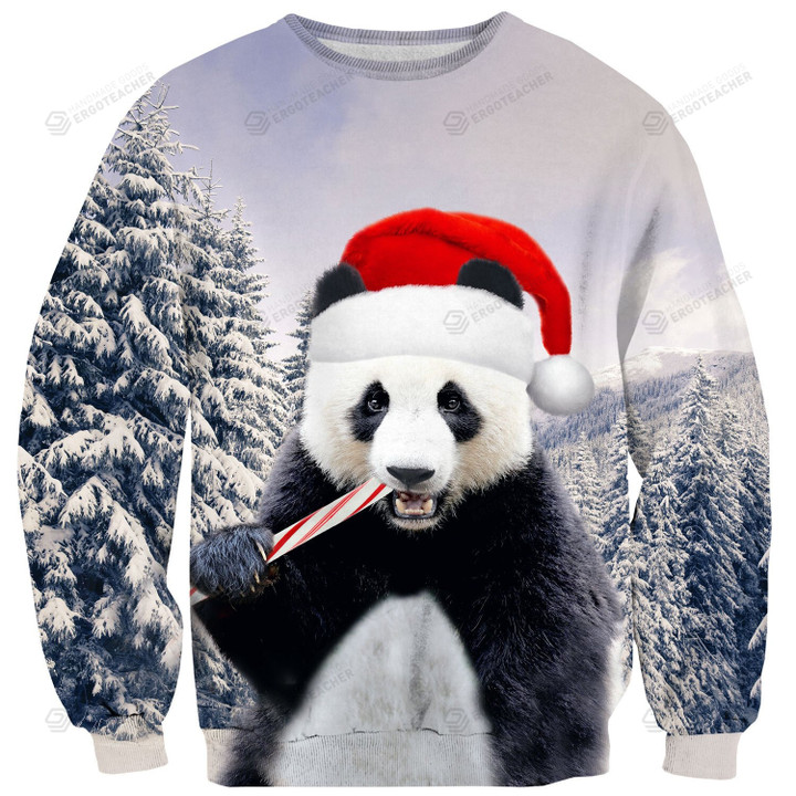 Santa Panda Ugly Christmas Sweater, All Over Print Sweatshirt