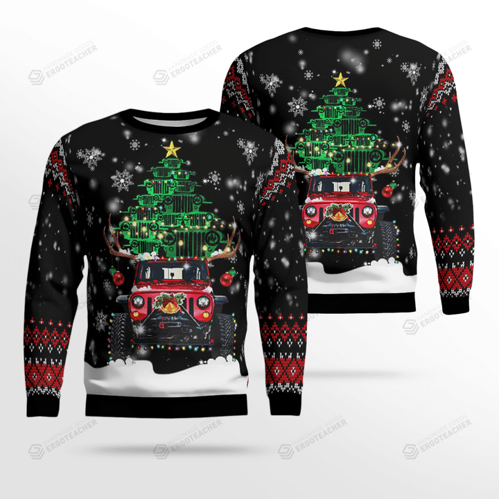 Truck Christmas Tree 3D Ugly Christmas Sweater, Gift For Christmas Sweater