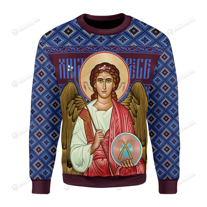St. Archangel Michael Ugly Christmas Sweater, All Over Print Sweatshirt