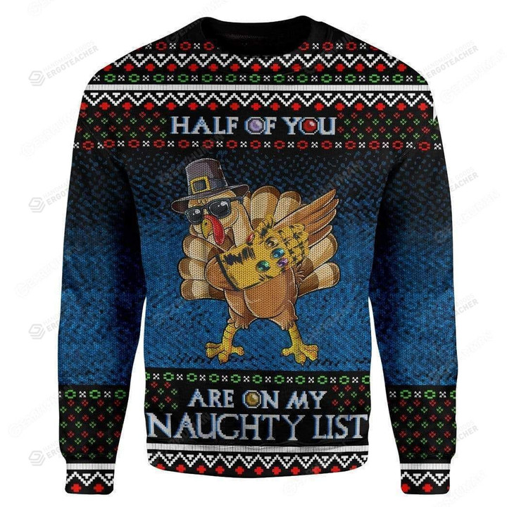 Naughty Turkey Ugly Christmas Sweater, All Over Print Sweatshirt