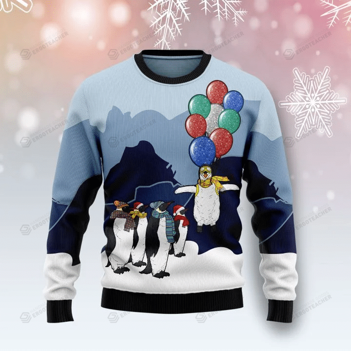 Penguin Christmas Balloon Ugly Christmas Sweater