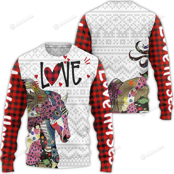 Horse Scottish Christmas Ugly Christmas Sweater, All Over Print Sweatshirt