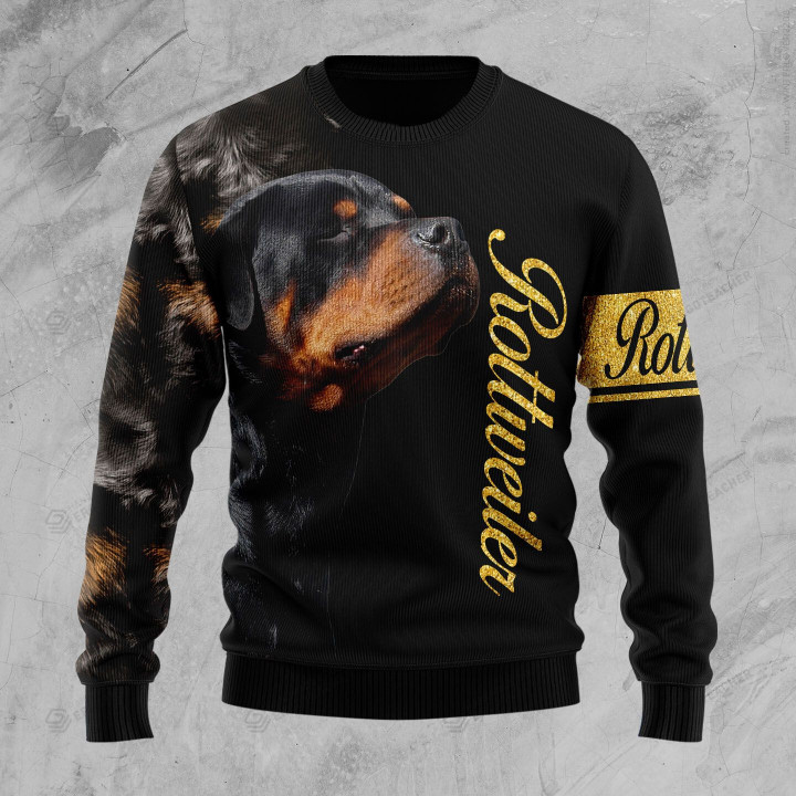 Rottweiler Half Cool Christmas Ugly Sweater