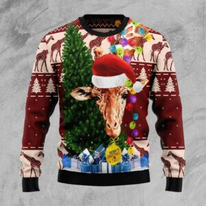 Giraffe Xmas For Unisex Ugly Christmas Sweater, All Over Print Sweatshirt
