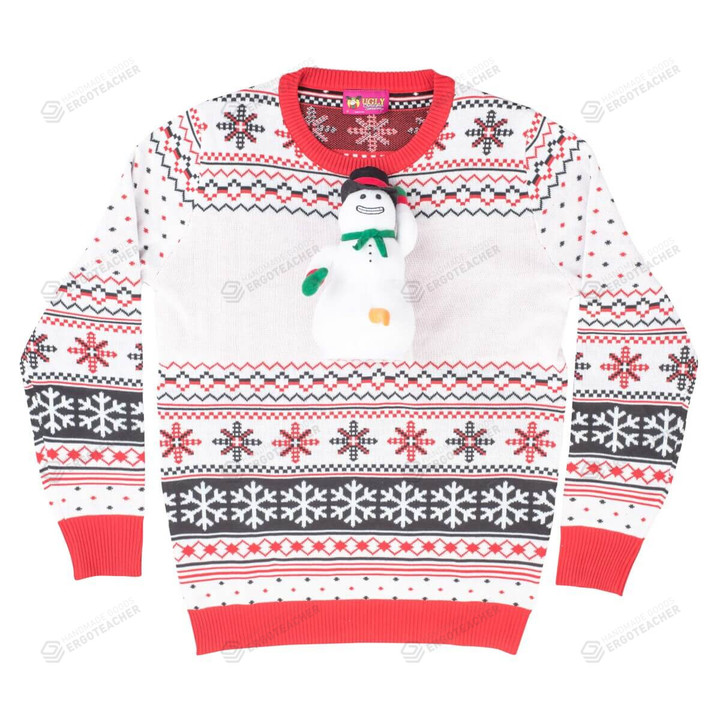 Happy Snowman Ugly Christmas Sweater, All Over Print Sweatshirt