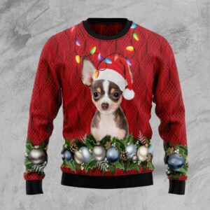 Chihuahua Ugly Christmas Sweater, All Over Print Sweatshirt