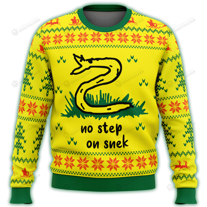 No Step On Snek Ugly Christmas Sweater, All Over Print Sweatshirt