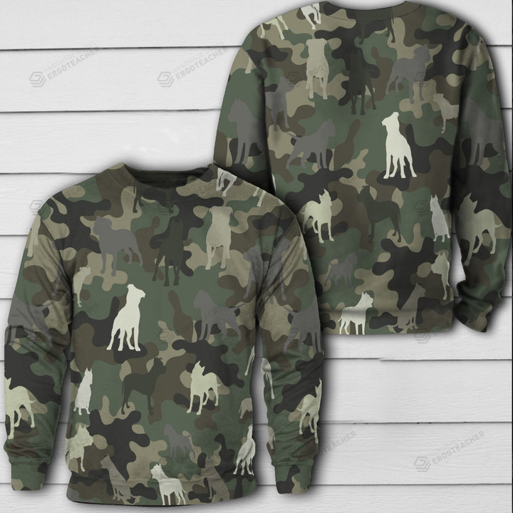 Pitbull Army Ugly Christmas Sweater, All Over Print Sweatshirt