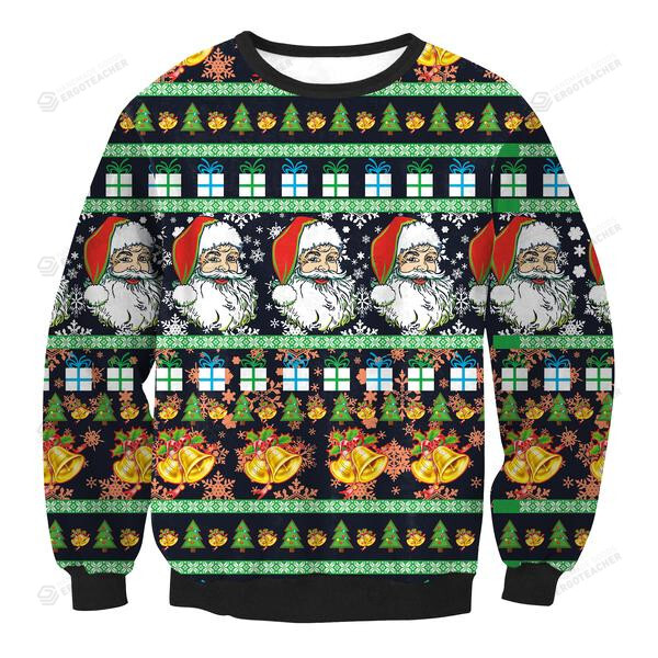Santa Claus Icon Cute Ugly Christmas Sweater, All Over Print Sweatshirt