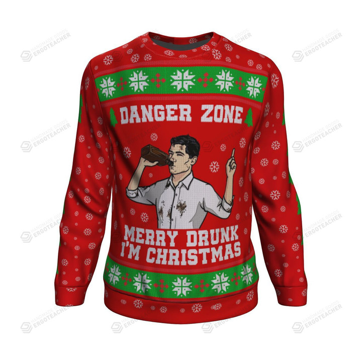 Merry Drunk I'm Christmas Sterling Archer For Unisex Ugly Christmas Sweater, All Over Print Sweatshirt