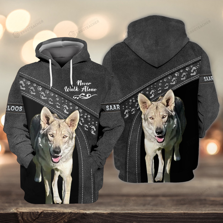 Wolf Dog Never Walk Alone 3D All Over Print Hoodie, Zip-Up Hoodie