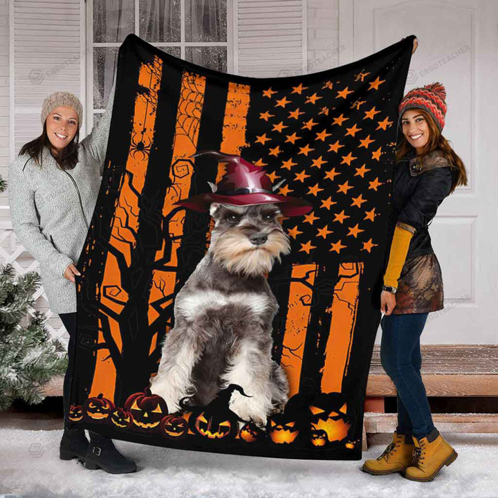 Special Dog Halloween American Flag Sherpa Fleece Blanket
