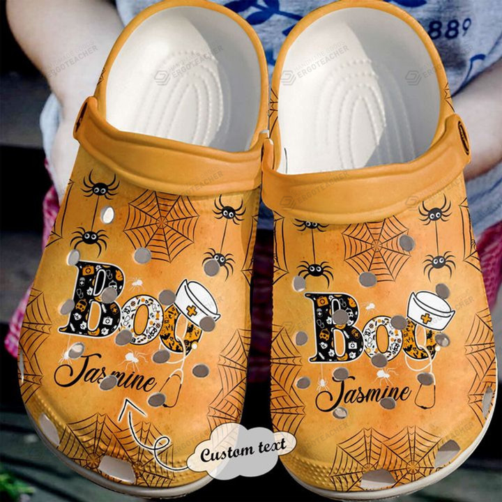 Personalized Nurse Boo Crocs Crocband Clogs, Gift For Lover Nurse Boo Crocs Comfy Footwear