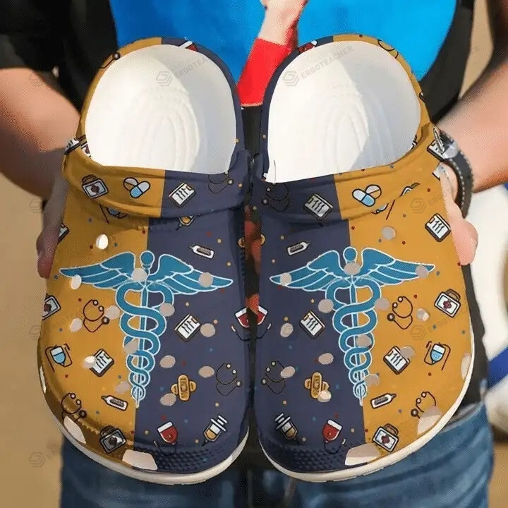Nurse Symbols Crocs Crocband Clogs, Gift For Lover Nurse Symbols Crocs Comfy Footwear