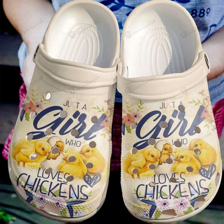 Chicken A Girl Who Loves Chickens Crocs Clog Shoes Crocband, Unisex Fashion Style For Women And Men
