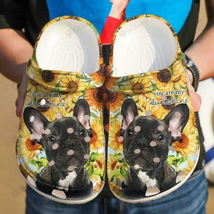 French Bulldog You Are My Sunshine Crocs Crocband Clogs, Gift For Lover French Bulldog Crocs Comfy Footwear