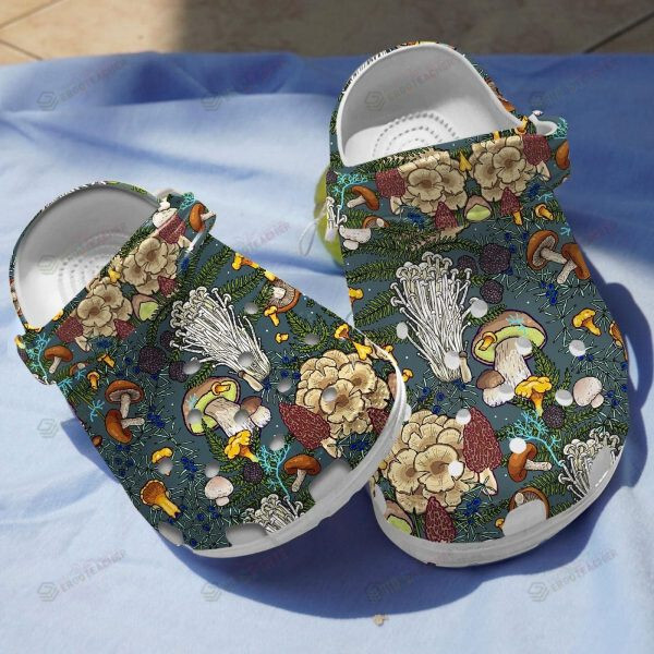 Mushroom Crocs Crocband Clogs, Gift For Lover Mushroom Crocs Comfy Footwear