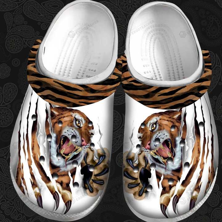 Strong Tiger Crocs Crocband Clogs, Gift For Lover Strong Tiger Crocs Comfy Footwear