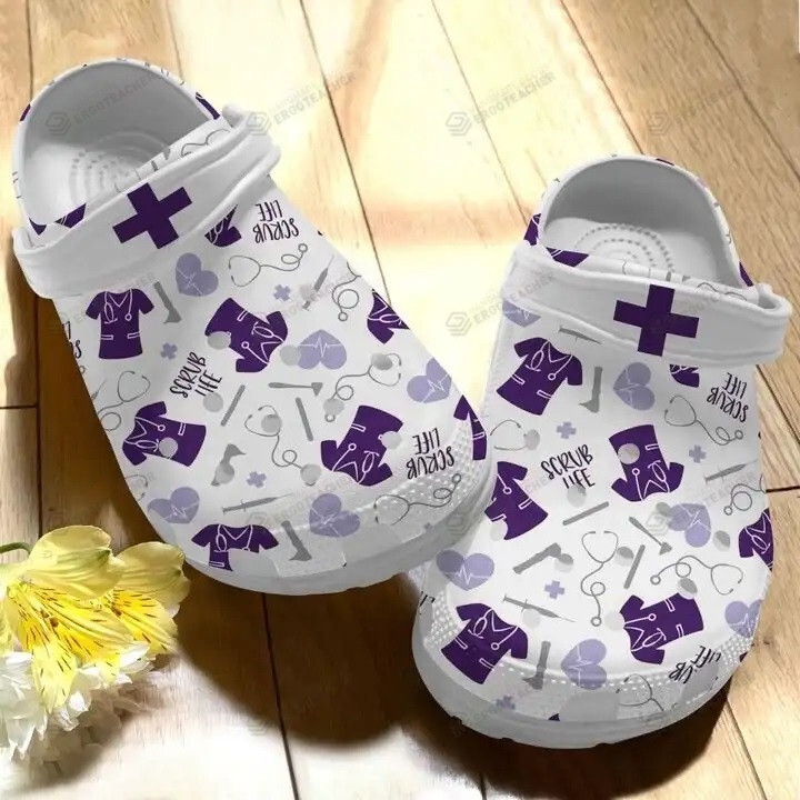 Nurse Scrub Life Nursing Crocs Crocband Clogs, Gift For Lover Nurse Scrub Life Nursing Crocs Comfy Footwear
