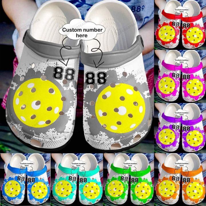 Personalized Pickleball Crocs Crocband Clogs, Gift For Lover Pickleball Crocs Comfy Footwear