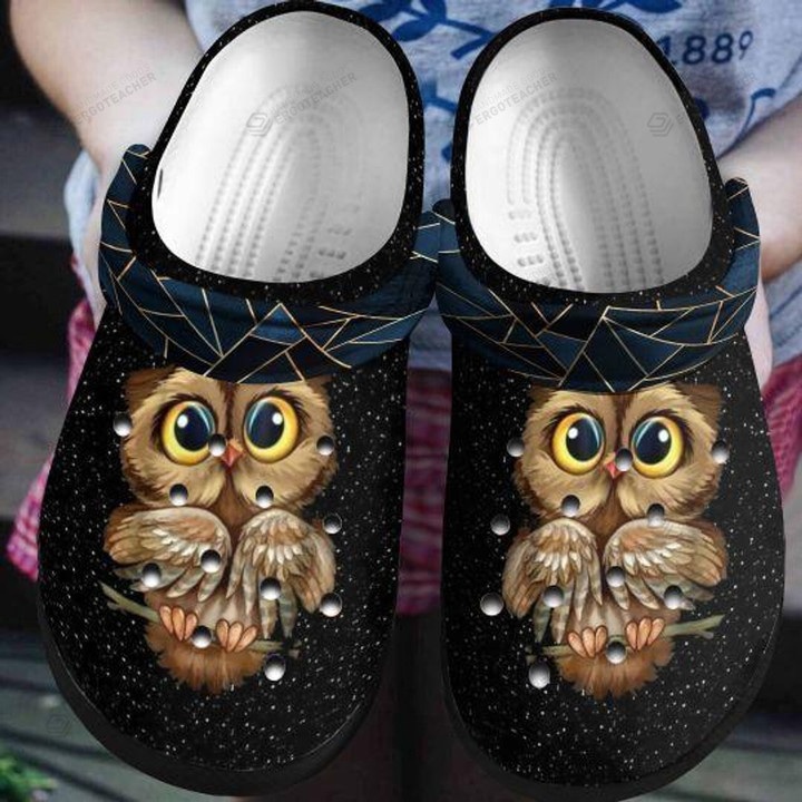 Night Owl Crocs Crocband Clog, Gift For Lover Night Owl Crocs Comfy Footwear