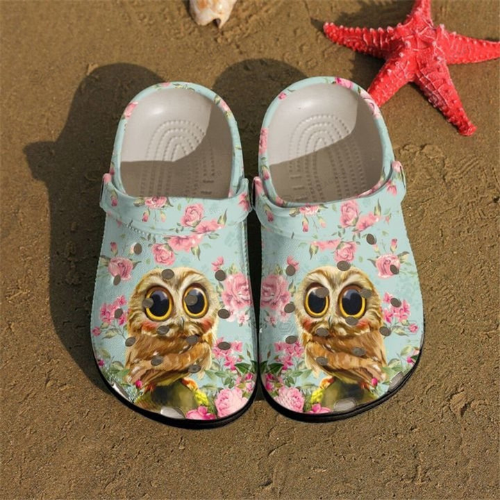 Owl Floral Crocband Crocs Clogs, Gift For Lover Owl Floral Crocs Comfy Footwear