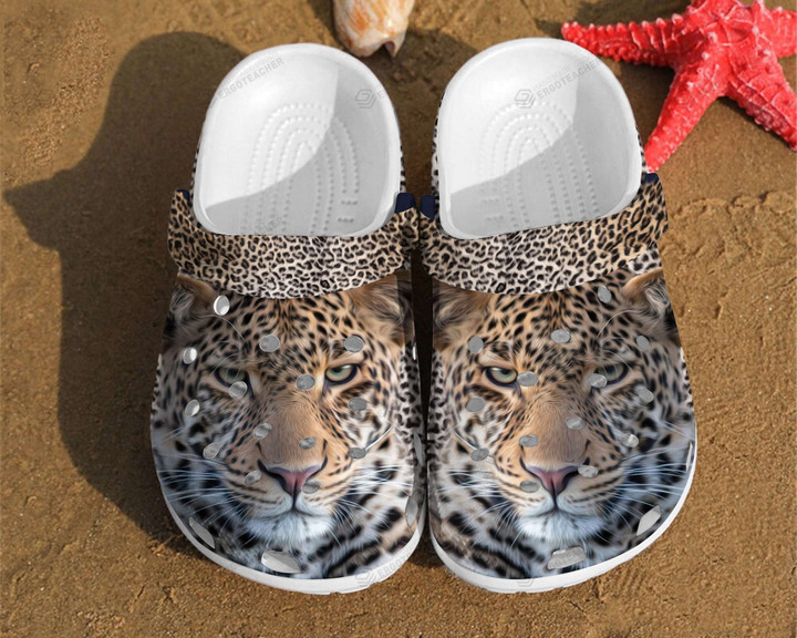 African Leopard Rubber Crocs Crocband Clogs,Gift For Lover African Leopard Crocs Comfy Footwear