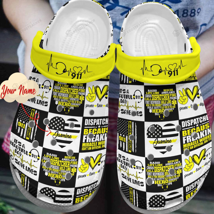 Personalized Proud To Be A Dispatcher Crocs Crocband Clogs, Gift For Lover Dispatcher Crocs Comfy Footwear