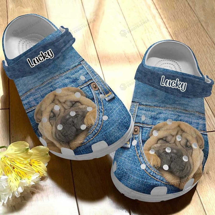 Personalized Chow Chow in Pocket Crocs Crocband Clogs, Gift For Lover Chow Chow Crocs Comfy Footwear