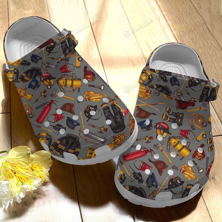 Firefighter Color Series Crocs Crocband Clogs, Gift For Lover Firefighter Crocs Comfy Footwear