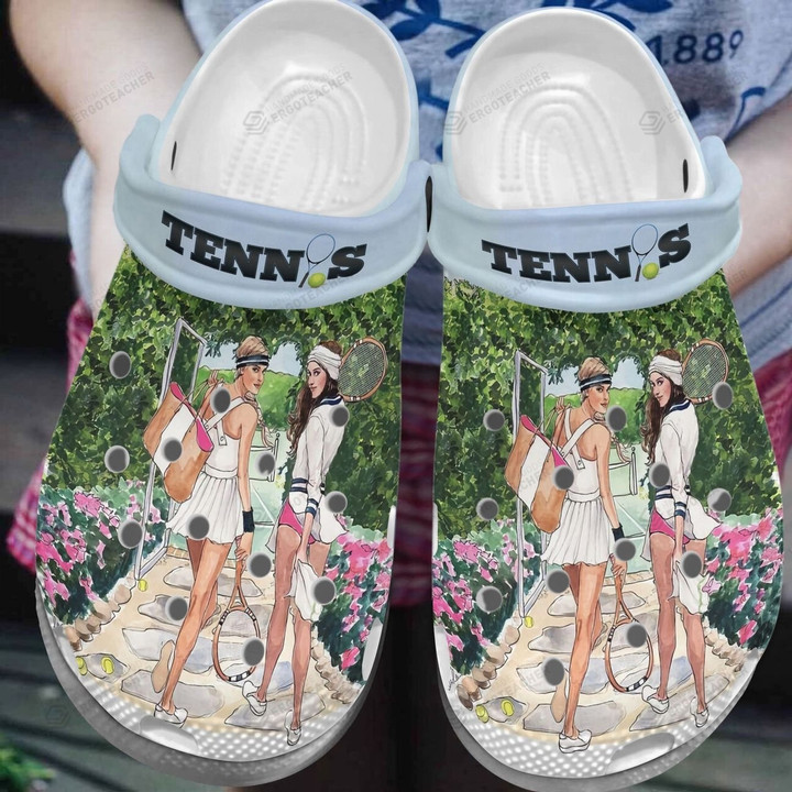 Tennis Crocs Crocband Clogs, Gift For Lover Tennis Crocs Comfy Footwear