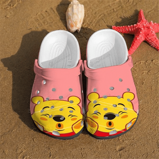 Winnie The Pooh Cartoon Crocs Crocband Clogs, Gift For Lover Winnie The Pooh Cartoon Crocs Comfy Footwear