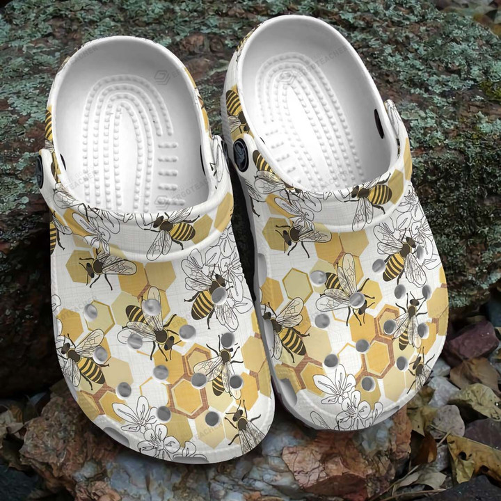 Save The Honey Bees Crocs Crocband Clogs, Gift For Lover The Honey Bees Crocs Comfy Footwear