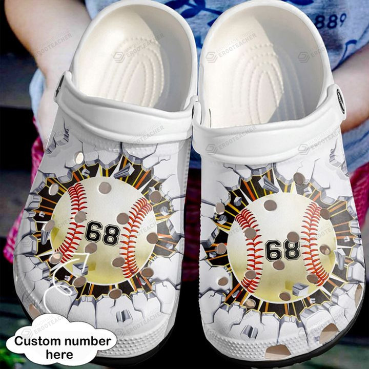 Personalized Baseball Crocband Crocs Clog, Gift For Lover Baseball Crocs Comfy Footwear
