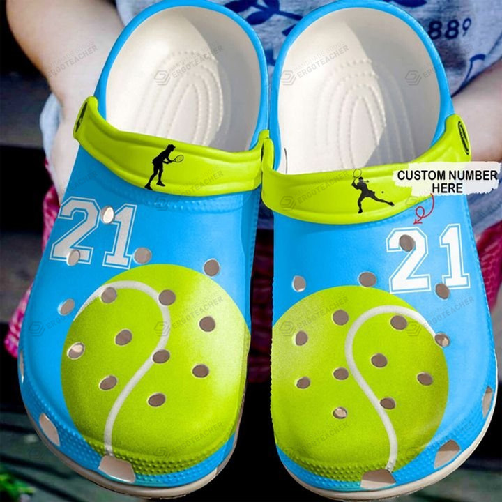Personalized Girl Tennis Crocs Crocband Clogs, Gift For Lover Tennis Crocs Comfy Footwear