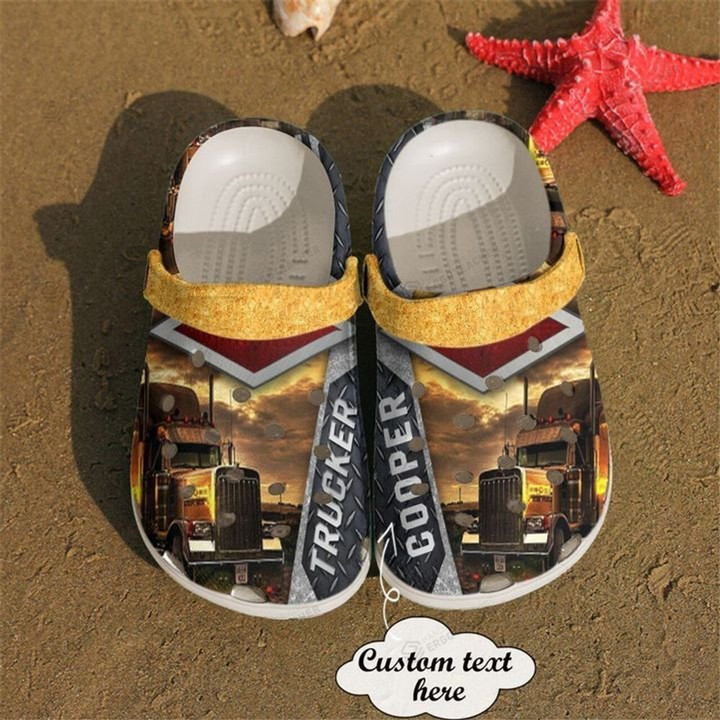 Trucker Real Crocs Crocband Clogs, Gift For Lover Trucker Crocs Comfy Footwear