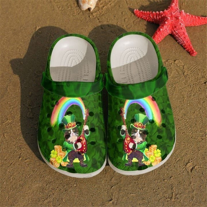 Irish Cat Rainbow Crocs Crocband Clogs, Gift For Lover Irish Cat Rainbow Crocs Comfy Footwear