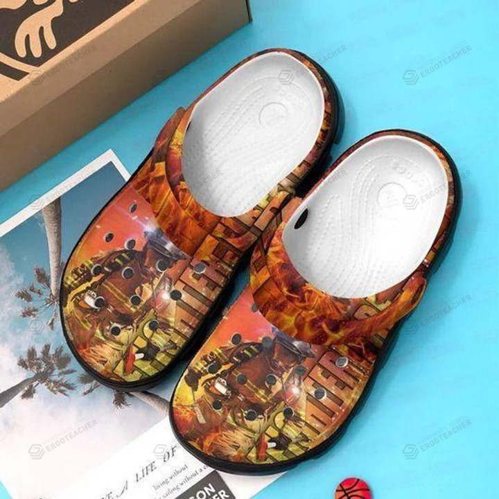 Firefighter Crocs Crocband Clogs, Gift For Lover Firefighter Crocs Comfy Footwear