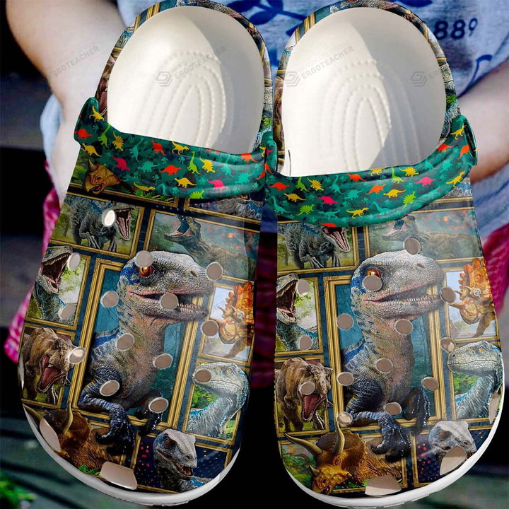 Dinosaur Crocband Crocs Clogs, Gift For Lover Dinosaur Crocs Comfy Footwear