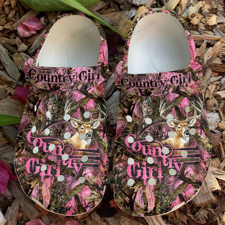 Country Girl Hunting Deer Crocs Crocband Clogs, Gift For Lover Hunting Deer Crocs Comfy Footwear