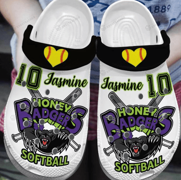 Personalized Softball Crocs Crocband Clogs, Gift For Lover Softball Crocs Comfy Footwear