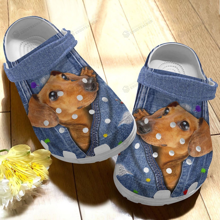 Dachshund Crocs Crocband Clogs, Gift For Lover Dachshund Crocs Comfy Footwear