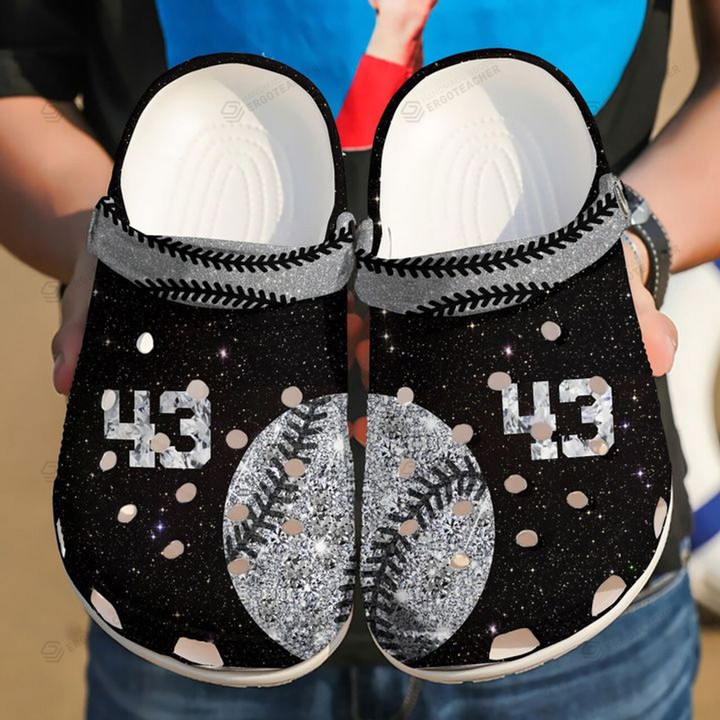 Personalized Diamond Softball Crocs Crocband Clogs, Gift For Lover Softball Crocs Comfy Footwear