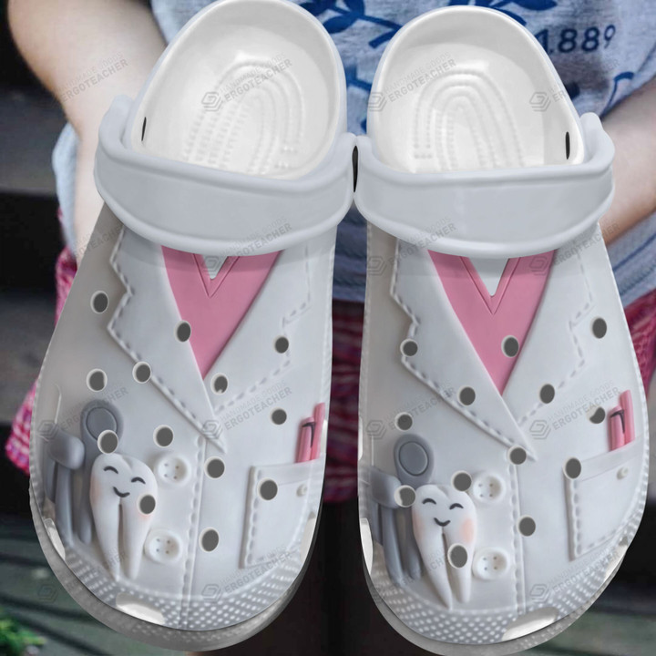 Dentist White Dental Crocs Crocband Clogs, Gift For Lover Dentist White Dental Crocs Comfy Footwear