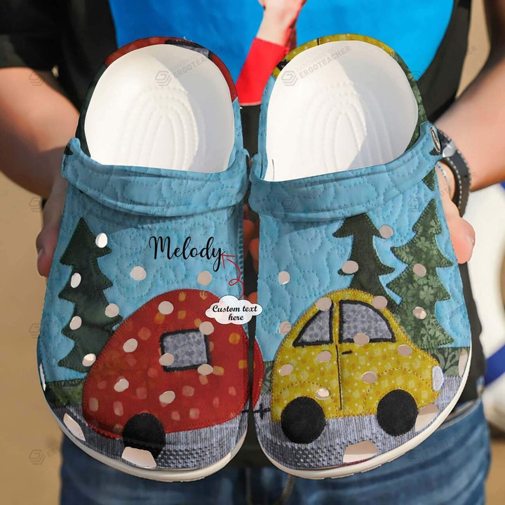 Personalized Camping The Road Trip Crocs Crocband Clogs, Gift For Lover Camping Crocs Comfy Footwear