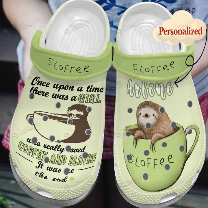 Coffee And Sloths Crocs Crocband Clogs, Gift For Lover Coffee And Sloths Crocs Comfy Footwear