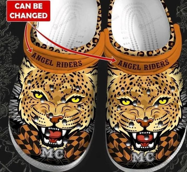 Custom Name Angels Riders Tiger Crocs Crocband Clog, Gift For Lover Angels Riders Tiger Crocs Comfy Footwear